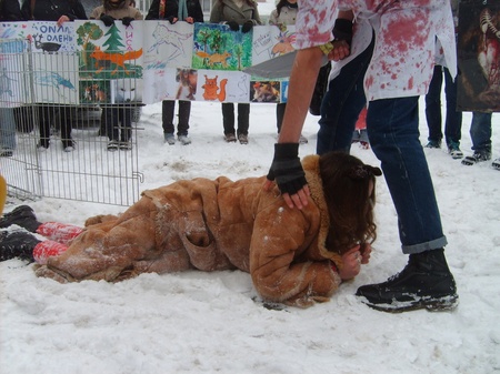 "Тварину" витягують з клітки...